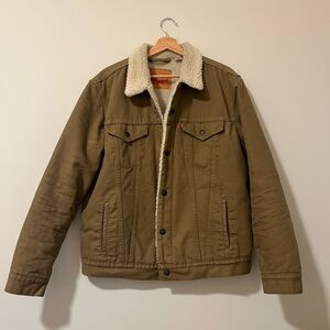 Levi's Men's Brown Jacket with Sherpa Collar